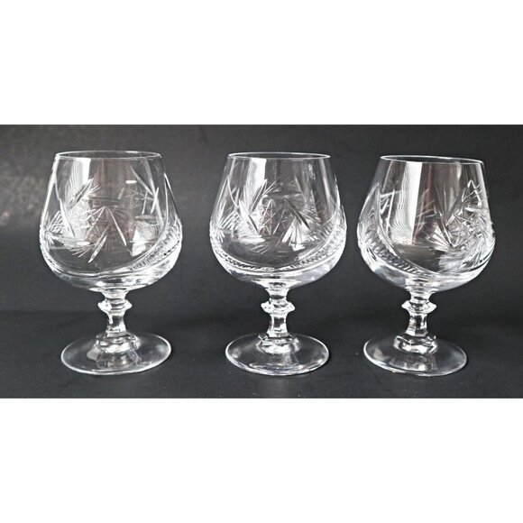 6 Vintage Cognac Glasses Brandy Snifter Crystal Barware Wine Cocktail liqueur - Picture 4 of 5
